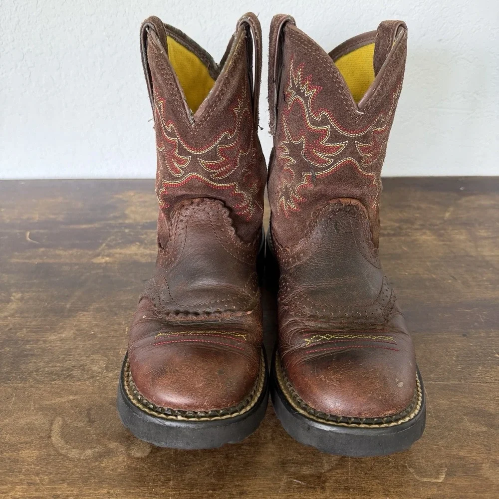 Ariat Western Cowgirl Boots Women's Fatbaby 6.5B Brown Suede 10014035 Cowboy